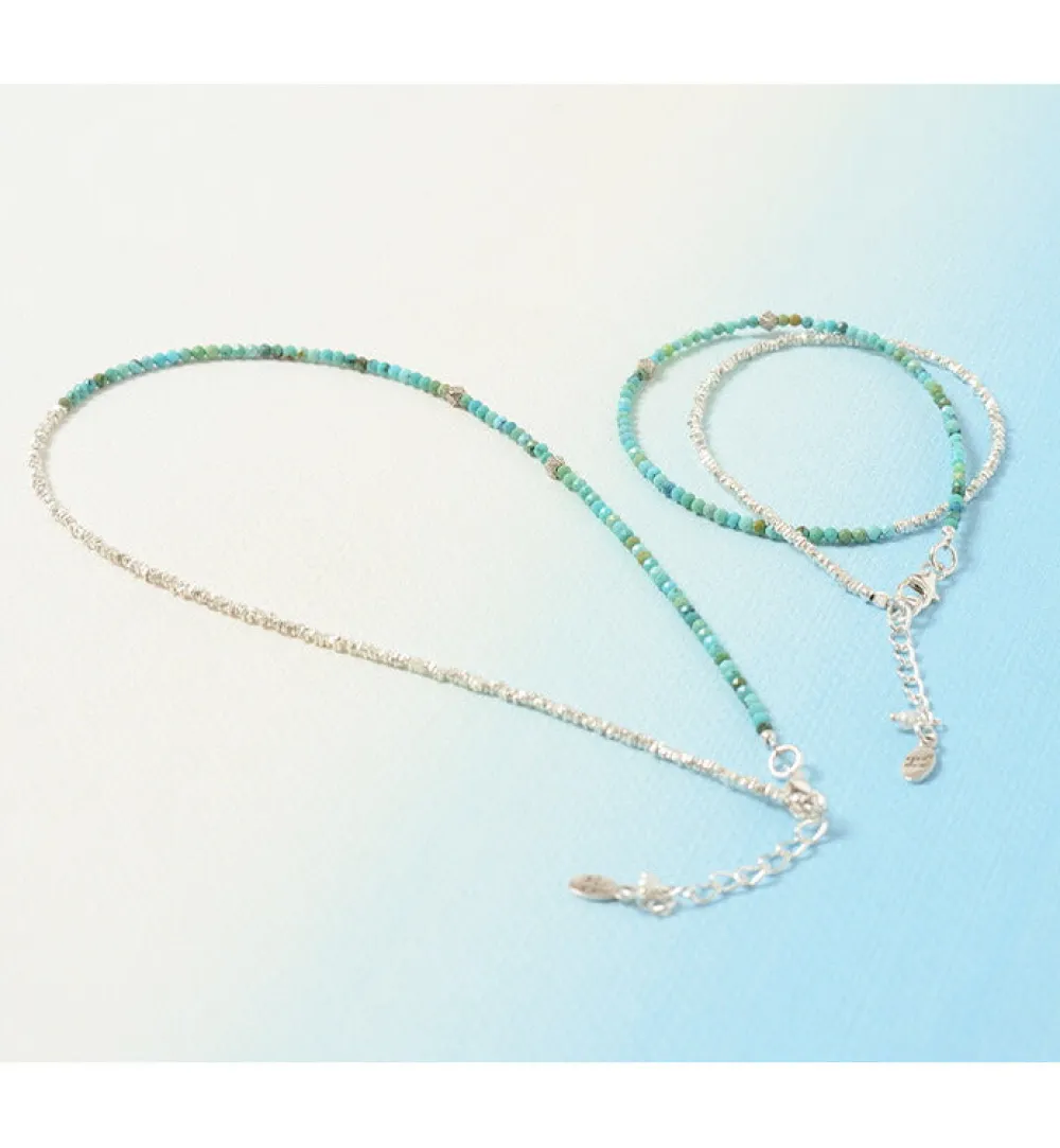 CHALISA T.. Anklets^/ Turquoise W Wrap Bracelet Karen Silver blue