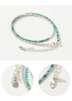 CHALISA T.. Anklets^/ Turquoise W Wrap Bracelet Karen Silver blue