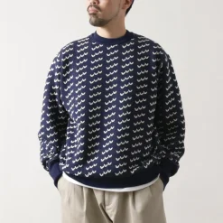 COOHEM Knits^/ Big Birds Eye Knit Pullover navy