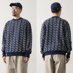 COOHEM Knits^/ Big Birds Eye Knit Pullover navy