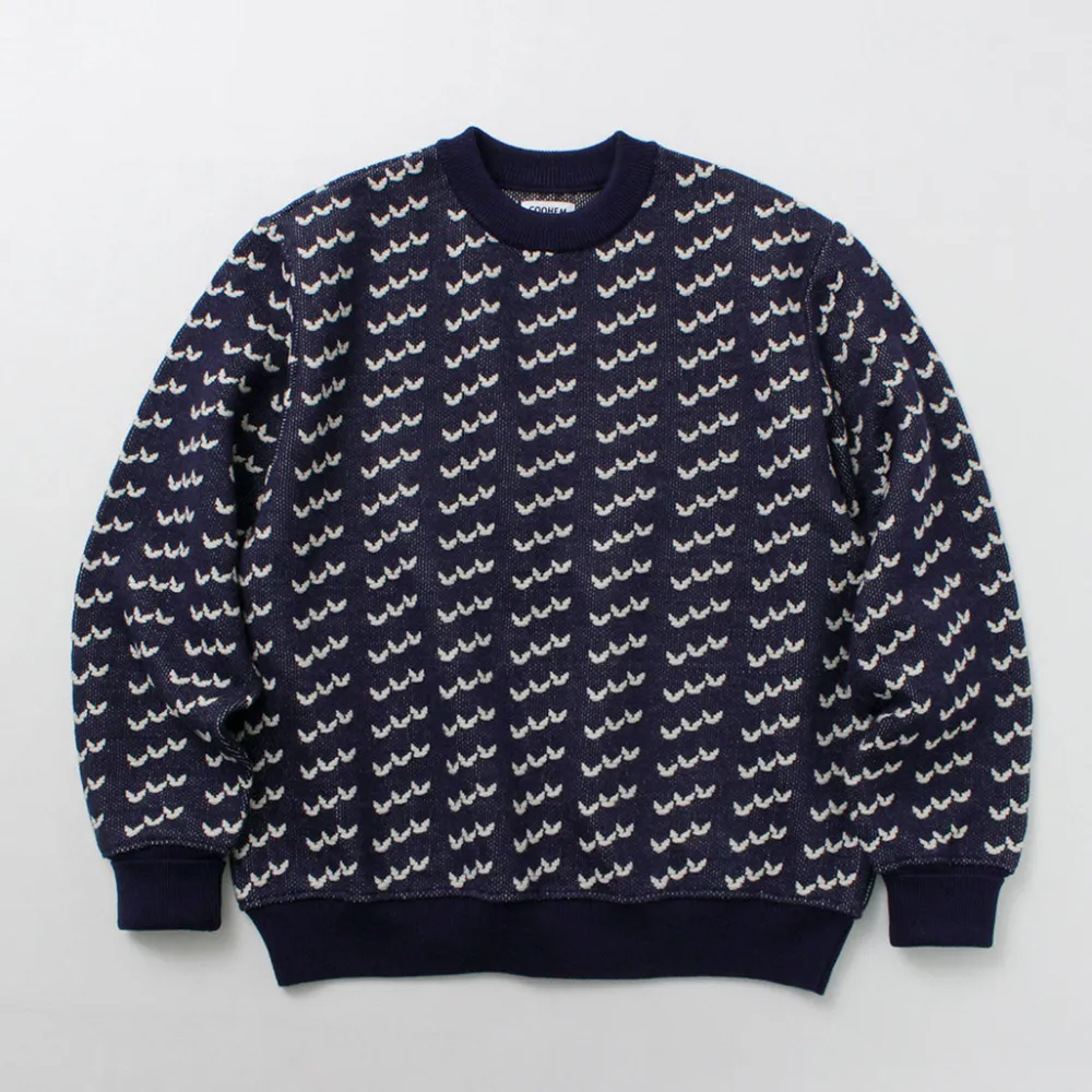 COOHEM Knits^/ Big Birds Eye Knit Pullover navy
