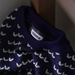 COOHEM Knits^/ Big Birds Eye Knit Pullover navy