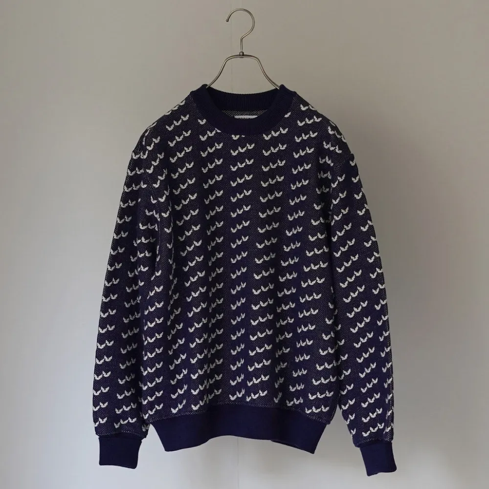 COOHEM Knits^/ Big Birds Eye Knit Pullover navy