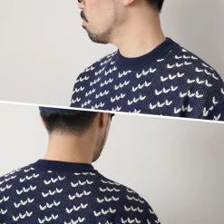 COOHEM Knits^/ Big Birds Eye Knit Pullover navy