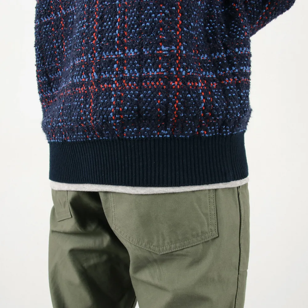 COOHEM Cardigans^/ Check Tweed Cardigan navy