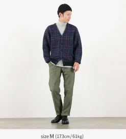 COOHEM Cardigans^/ Check Tweed Cardigan navy