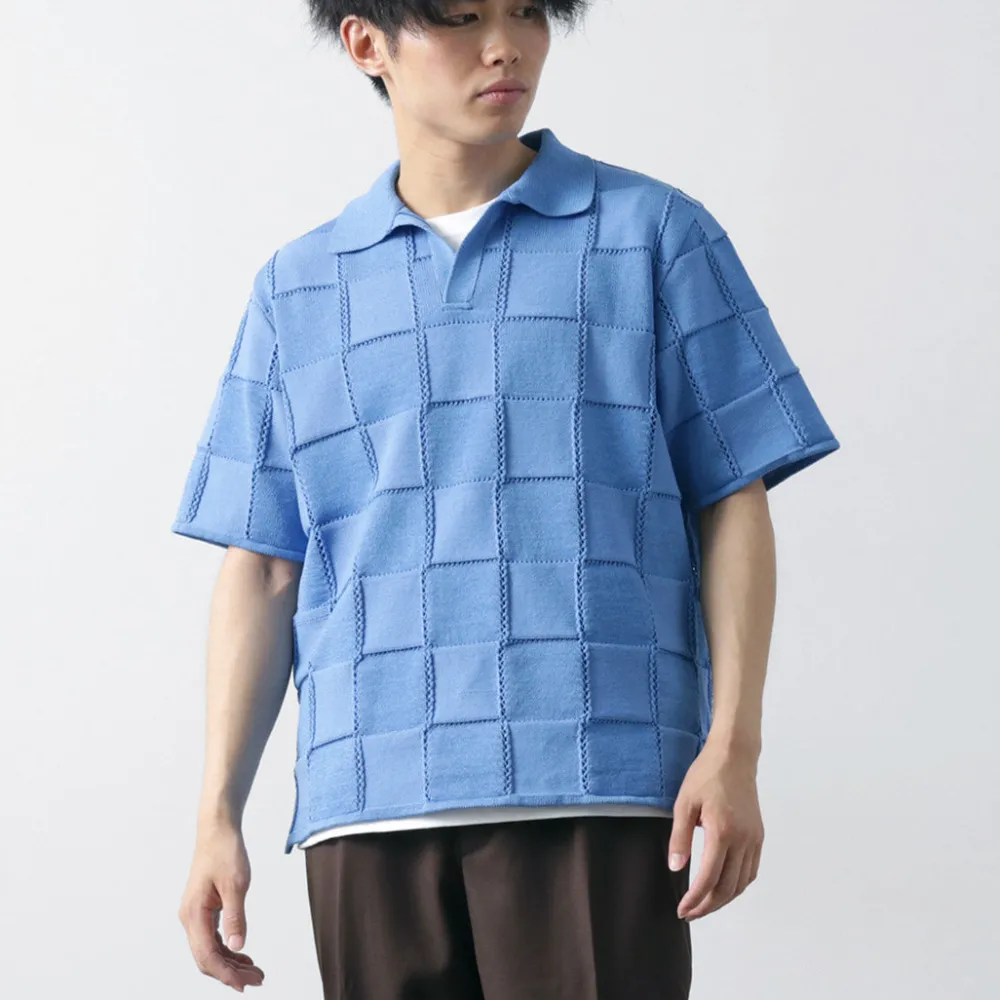 COOHEM Knits^/ Links Check Knit Pullover