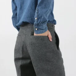 D.C.WHITE Trousers^/ Wool Melton Tapered Trousers gray