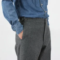 D.C.WHITE Trousers^/ Wool Melton Tapered Trousers gray