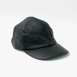 DECHO Hats^/ Leather Ball Cap black