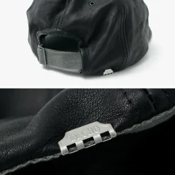 DECHO Hats^/ Leather Ball Cap black