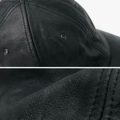 DECHO Hats^/ Leather Ball Cap black