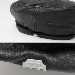 DECHO Hats^/ Leather Beret black