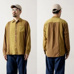 DIP/DZT Shirts^DIP/DZT / Checked combination shirt yellow