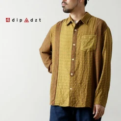 DIP/DZT Shirts^DIP/DZT / Checked combination shirt yellow