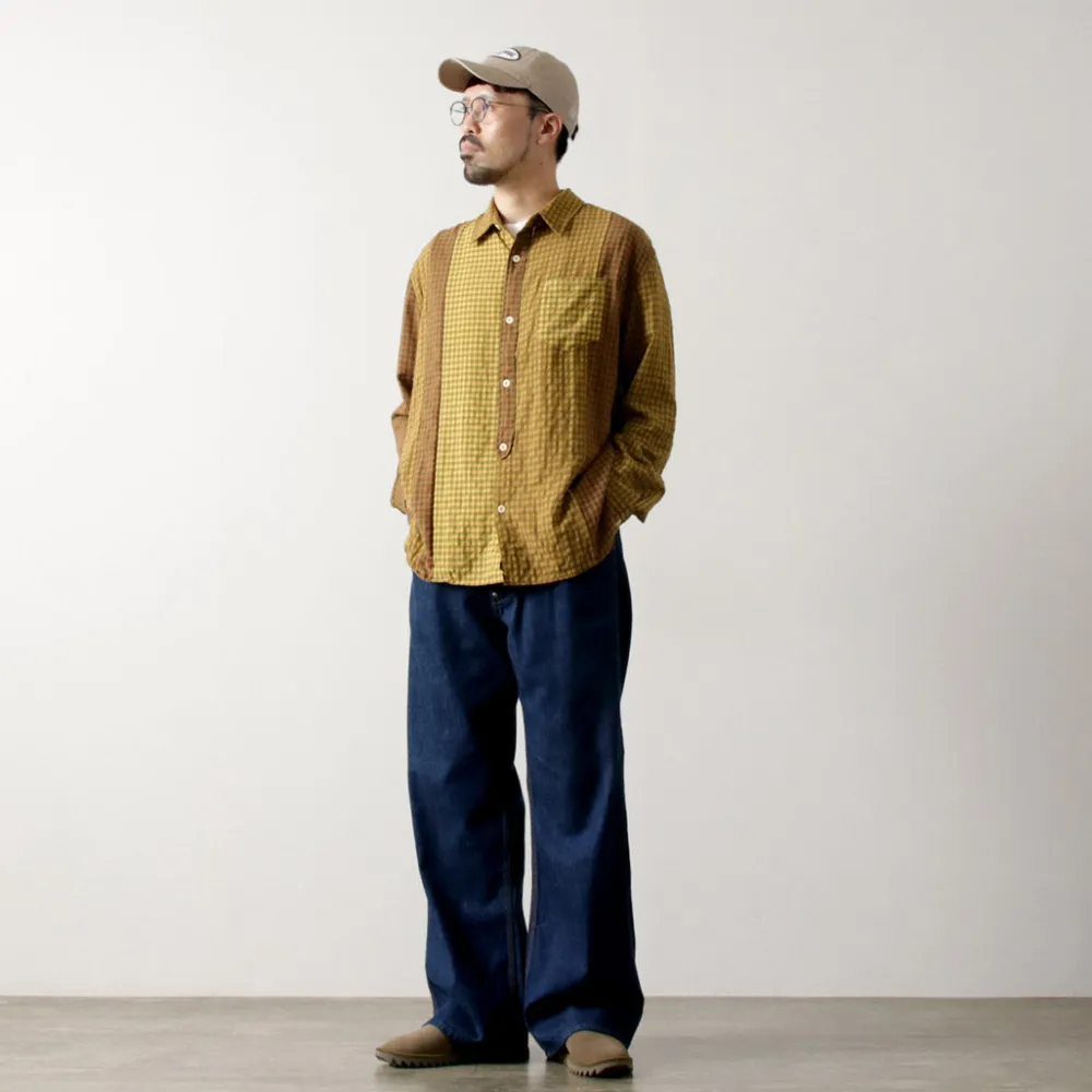 DIP/DZT Shirts^DIP/DZT / Checked combination shirt yellow