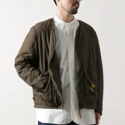 DIP/DZT Jackets^DIP/DZT / No-collar blouson olive