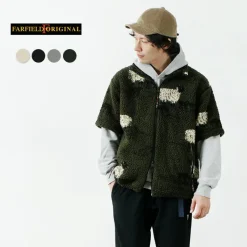 FARFIELD ORIGINAL Jackets^/ Jacquard Weave Boa Short Sleeve Fell Jacket