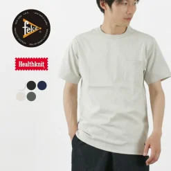 FELCO × HEALTH KNIT T-Shirts^/ Crew Neck Pocket Tee