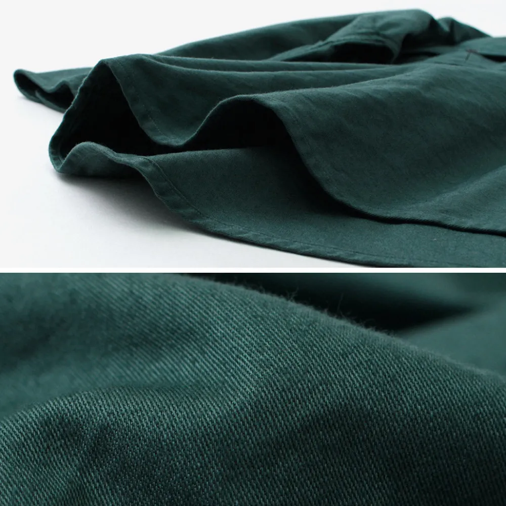 FNOR Shirts^/ Grandval garment dye Shrimp sleeve shirt coat green