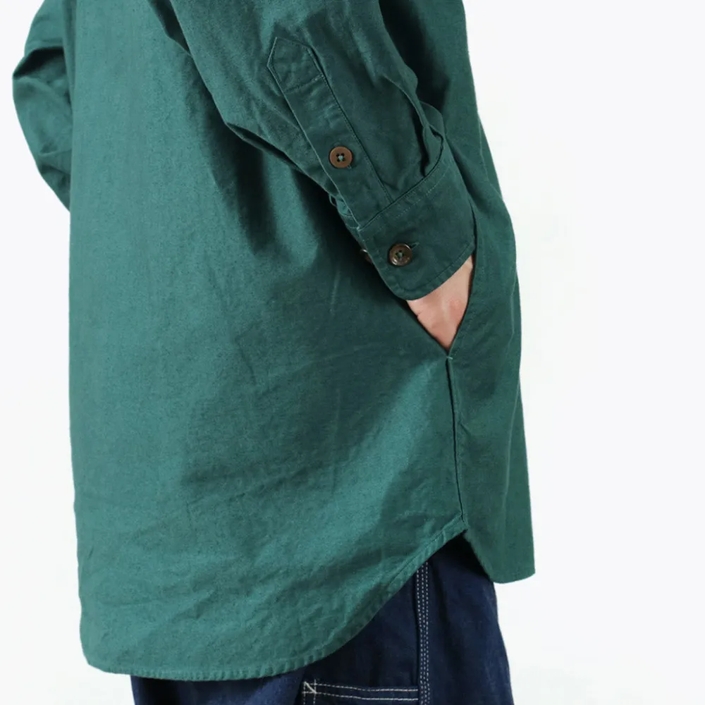 FNOR Shirts^/ Grandval garment dye Shrimp sleeve shirt coat green