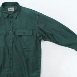 FNOR Shirts^/ Grandval garment dye Shrimp sleeve shirt coat green