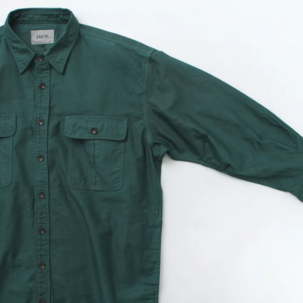 FNOR Shirts^/ Grandval garment dye Shrimp sleeve shirt coat green