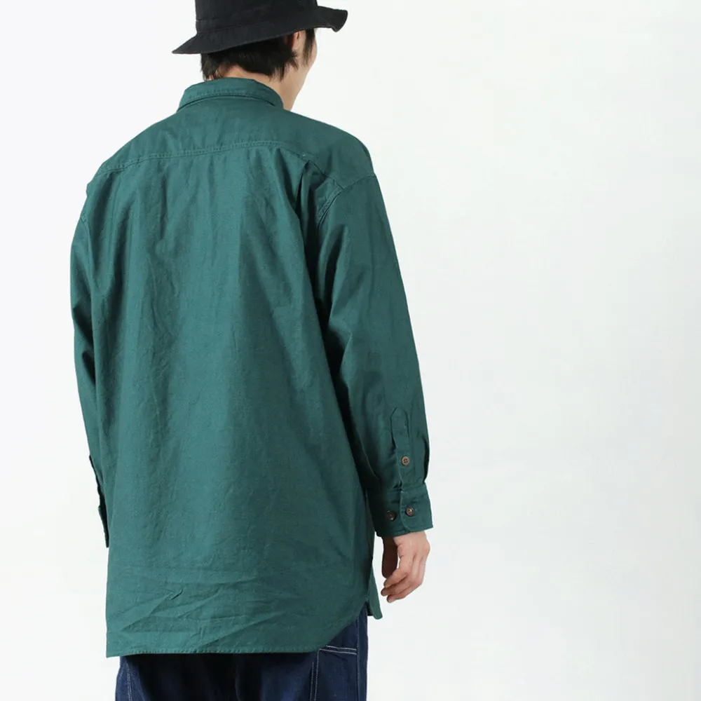 FNOR Shirts^/ Grandval garment dye Shrimp sleeve shirt coat green