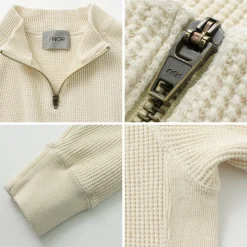 FNOR Sweatshirts^/ Open-Ended Waffle Half-Zip Pullover