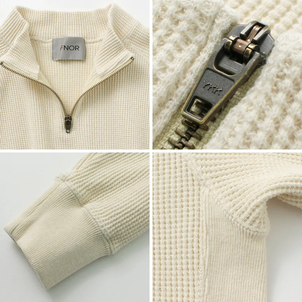 FNOR Sweatshirts^/ Open-Ended Waffle Half-Zip Pullover