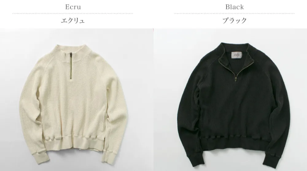 FNOR Sweatshirts^/ Open-Ended Waffle Half-Zip Pullover