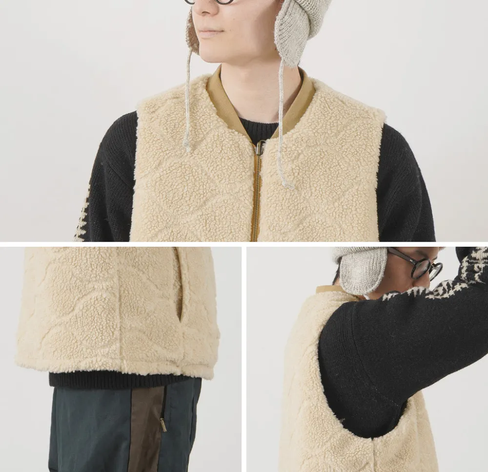 FNOR Vests^/ Quilted Sheepskin Boa MIL Vest