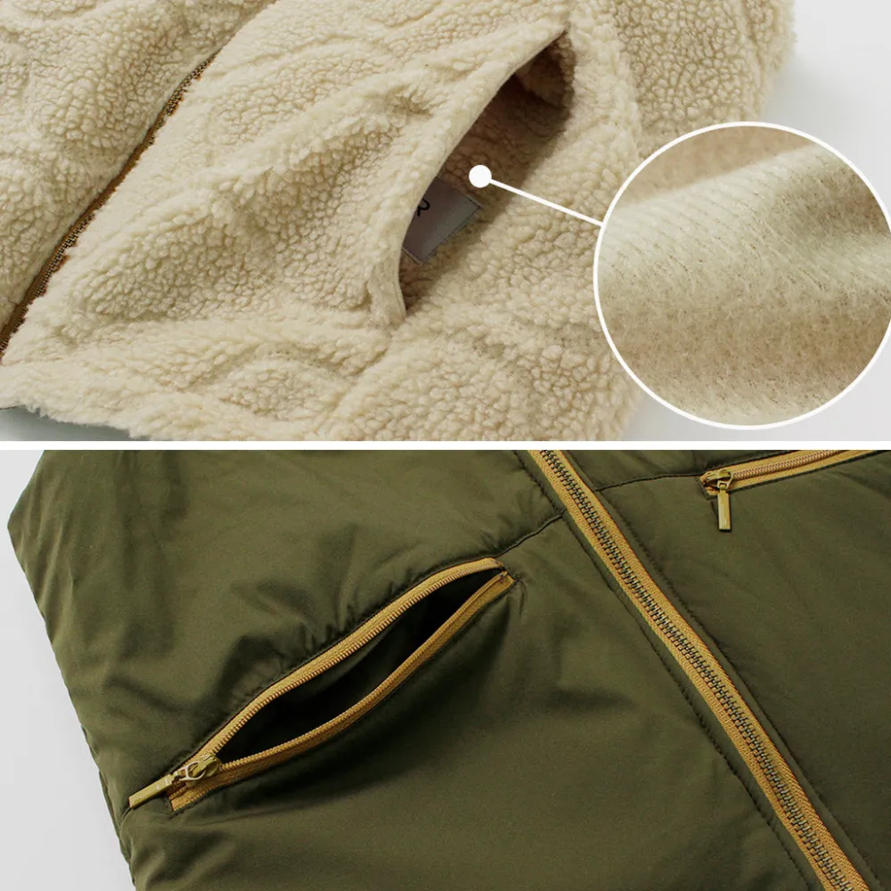 FNOR Vests^/ Quilted Sheepskin Boa MIL Vest
