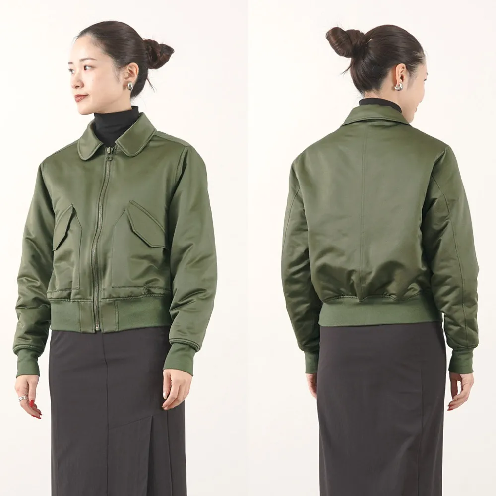 FNOR Jackets^/ Slight Satin Pair Away Flight Jacket khaki