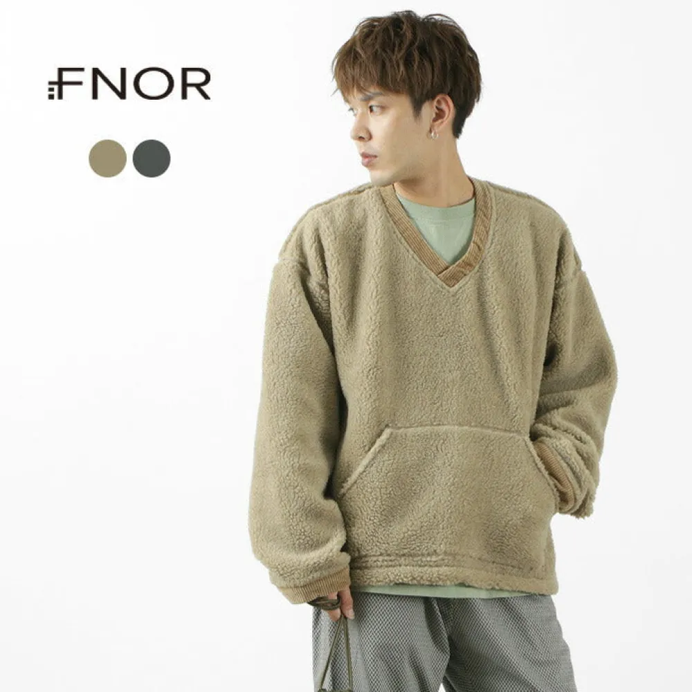 FNOR Sweatshirts^/ V-Neck Boa Pullover