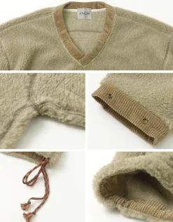 FNOR Sweatshirts^/ V-Neck Boa Pullover