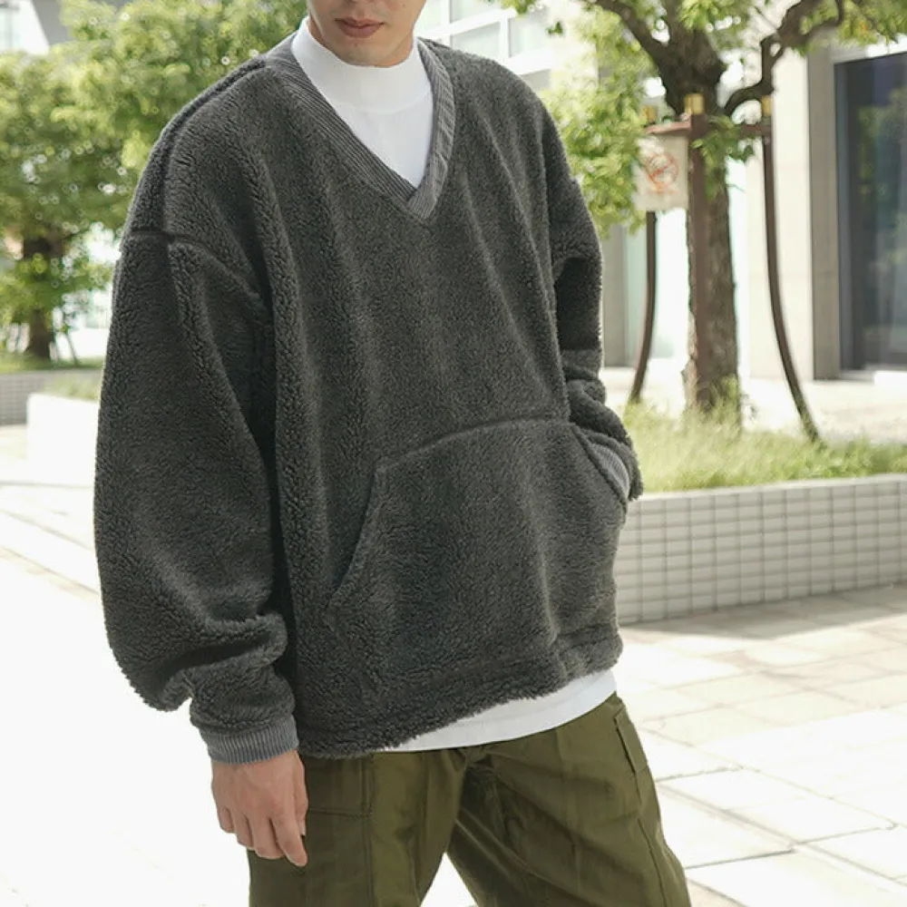 FNOR Sweatshirts^/ V-Neck Boa Pullover
