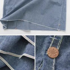 FOB FACTORY Shirts^/ F3487 Chambray pullover shirt blue