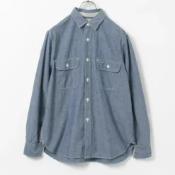 FOB FACTORY Shirts^/ F3494 Chambray work shirt blue