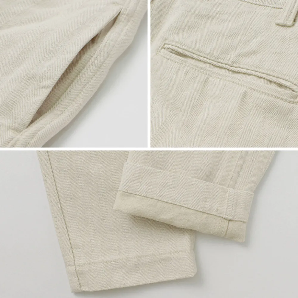 FOB FACTORY Work Pants & Chinos^/ F0516 Cotton hemp herringbone Trouser