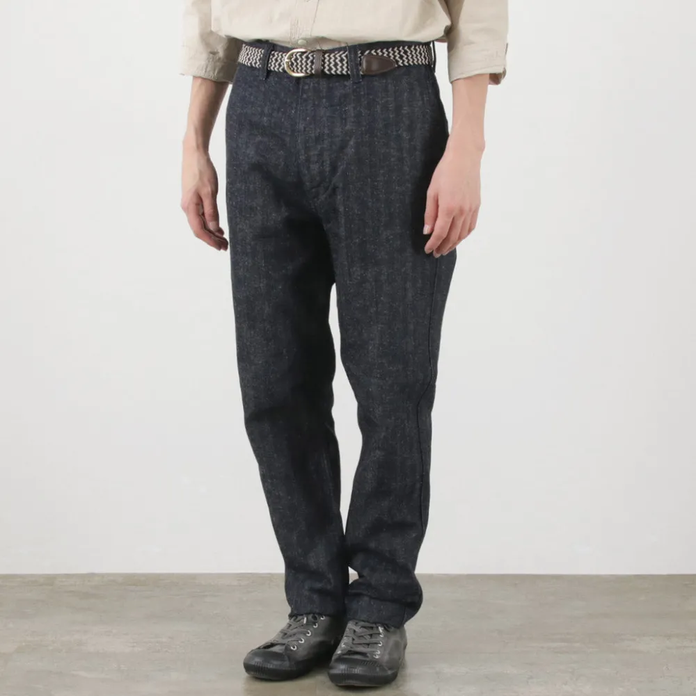 FOB FACTORY Work Pants & Chinos^/ F0516 Cotton hemp herringbone Trouser