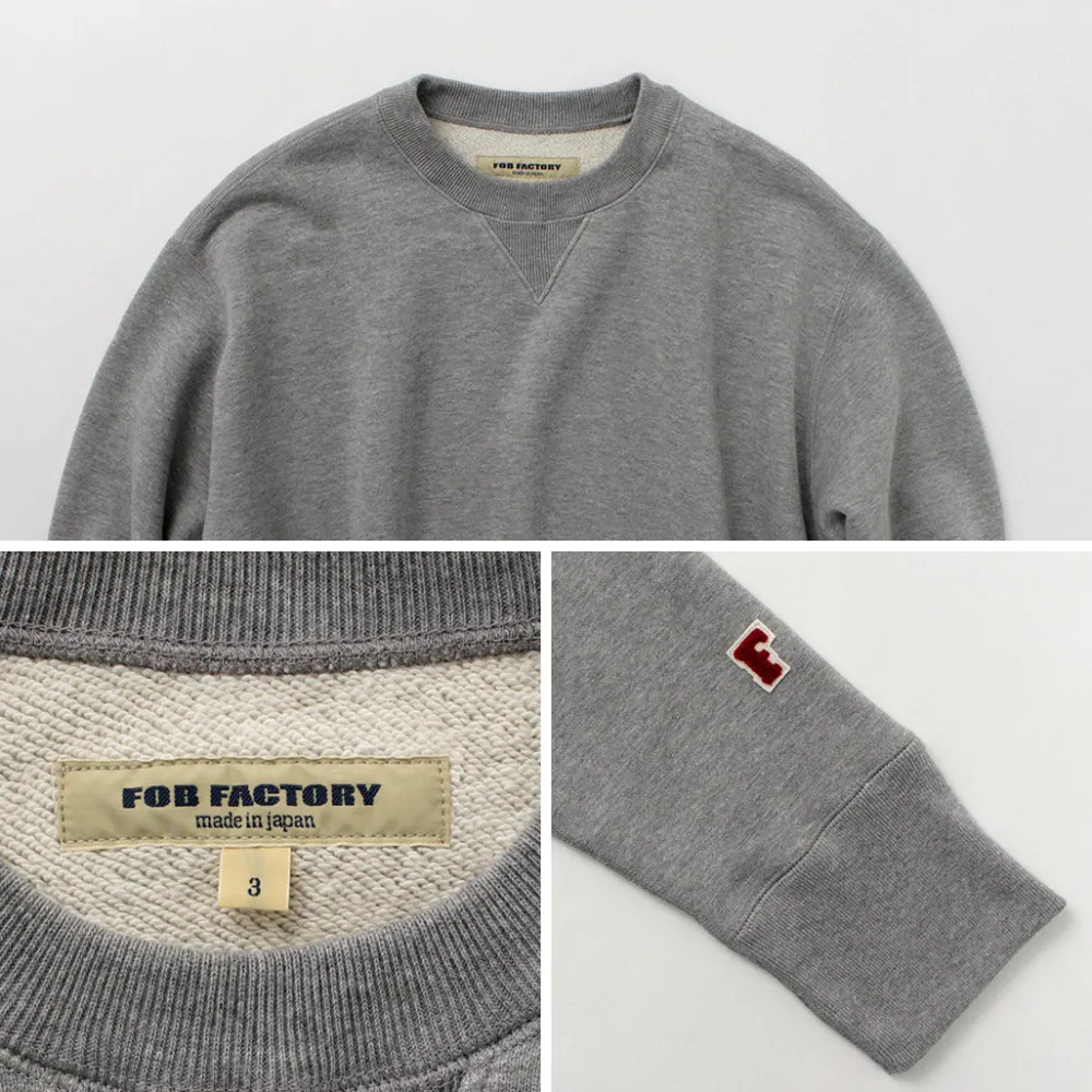 FOB FACTORY Sweatshirts^/ F7098 Crewneck Sweatshirt lightgrey