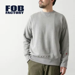 FOB FACTORY Sweatshirts^/ F7098 Crewneck Sweatshirt lightgrey