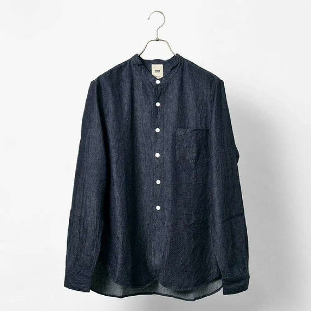 FOB FACTORY Shirts^/ F3470 denim band collar shirt