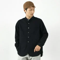 FOB FACTORY Shirts^/ F3470 denim band collar shirt