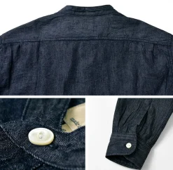 FOB FACTORY Shirts^/ F3470 denim band collar shirt