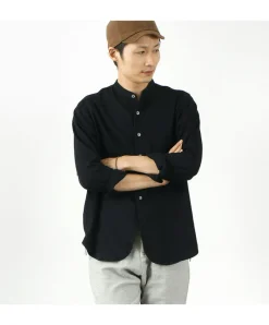 FOB FACTORY Shirts^/ F3470 denim band collar shirt