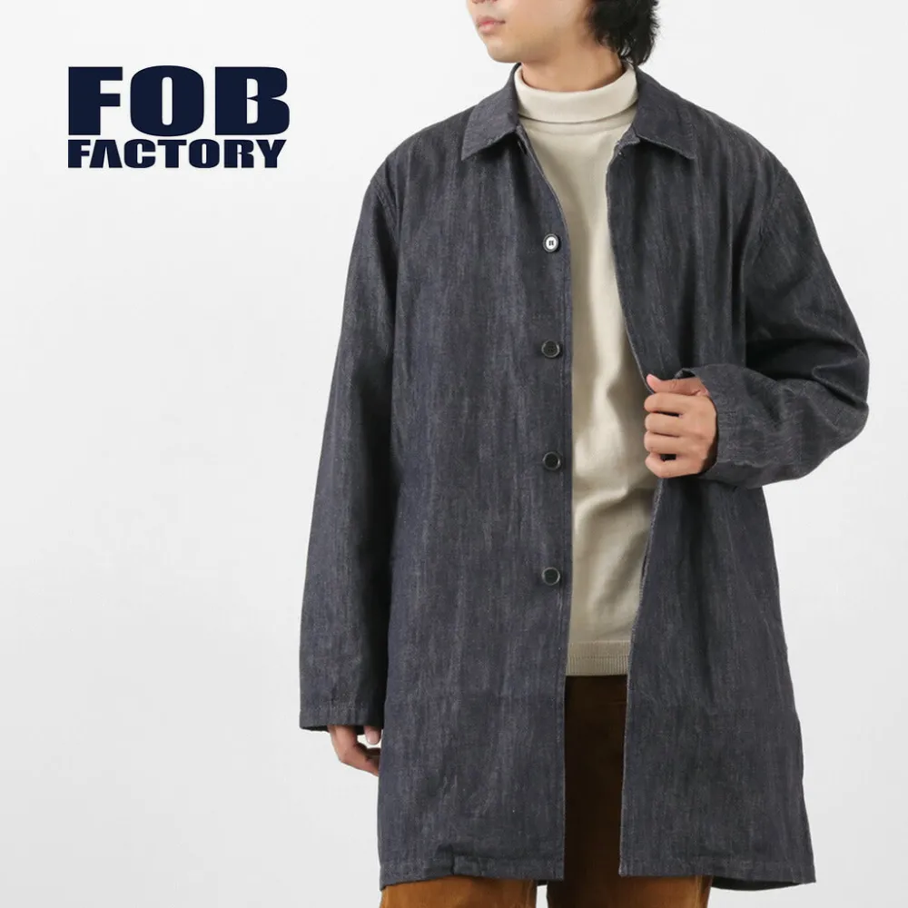 FOB FACTORY Coats^/ F2437 Denim bask coat one-wash