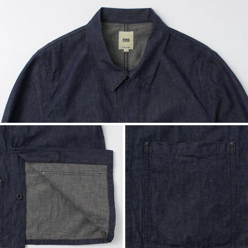 FOB FACTORY Jackets^/ F2447 Denim Coverall one-wash