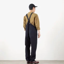 FOB FACTORY Trousers^/ F0517 Denim overalls one wash dark-indigo